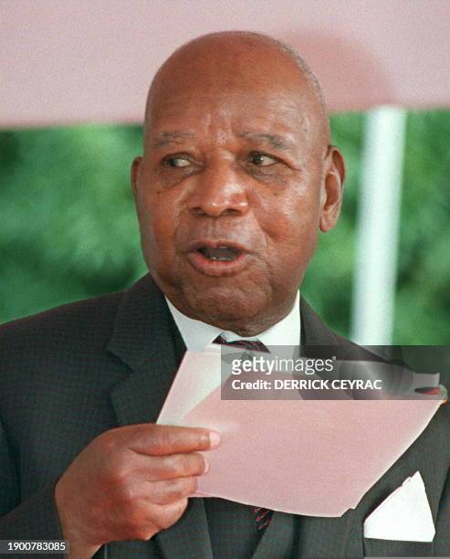 This picture taken in May 1989 in Blantyre shows then president of Malawi, Kamuzu Banda. Banda died late 25 November at a clinic in Johannesburg...