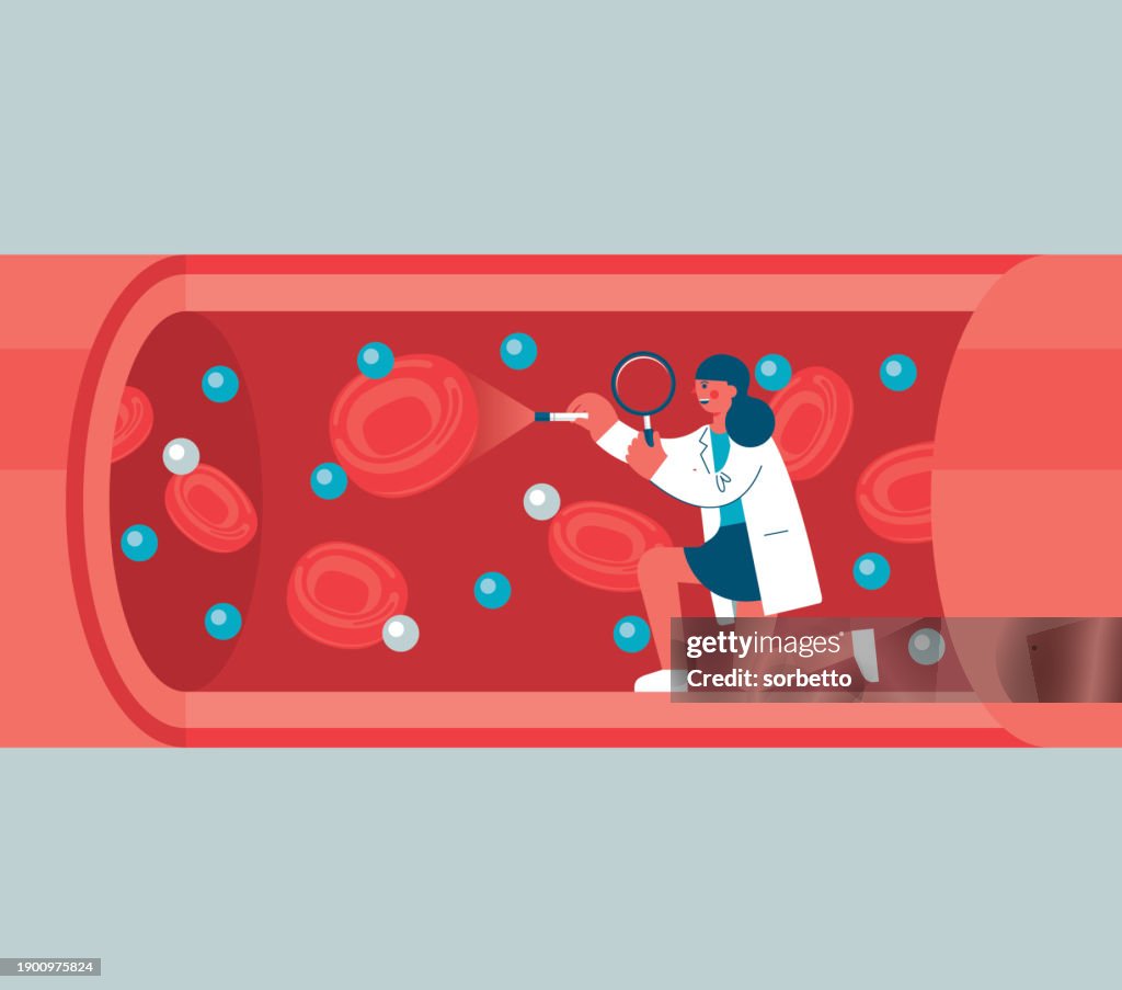 Blood Vessel - Magnifying Glass - female doctor