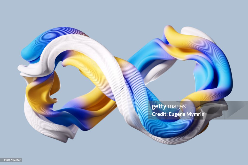 Multicolored Infinity Sign. Cloud Technology, IT Security, Big Data or Artificial Intelligence Concepts.