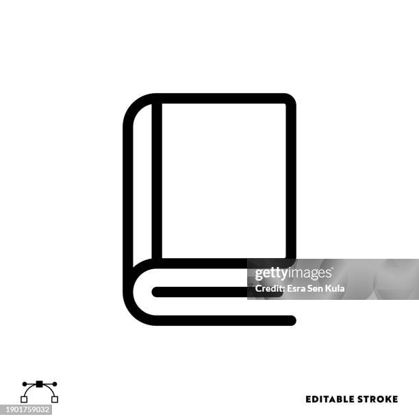 stockillustraties, clipart, cartoons en iconen met education sources universal simple line icon design with editable stroke. suitable for infographics, web pages, mobile apps, ui, ux, and gui design. - woordenboek