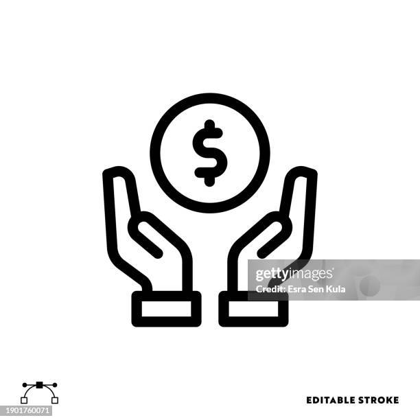 savings universal simple line icon design with editable stroke. suitable for infographics, web pages, mobile apps, ui, ux, and gui design. - generic website stock illustrations