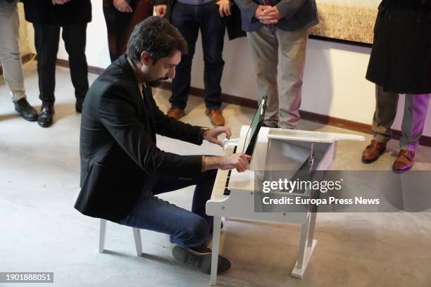Pianist Jorge Nicolas Manrique, at the opening of the Festival Actual 2024, at the Casa de la Imagen, on 02 January, 2024 Logroño, La Rioja, Spain....