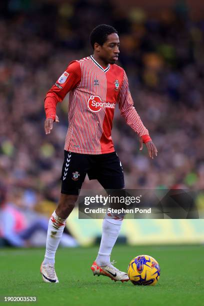 Kyle Walker-Peters of Southampton during the Sky Bet Championship match between Norwich City and Southampton FC at Carrow Road on January 01, 2024 in...