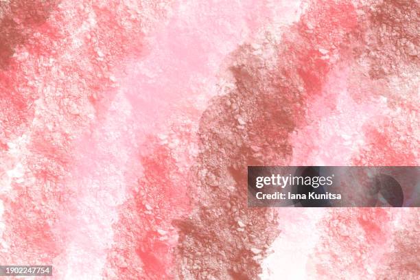 crushed make-up products texture. pale pink, beige face powder, blush, eye shadows, beauty background. cosmetic products pattern, design element. place for text. - peinture corporelle photos et images de collection