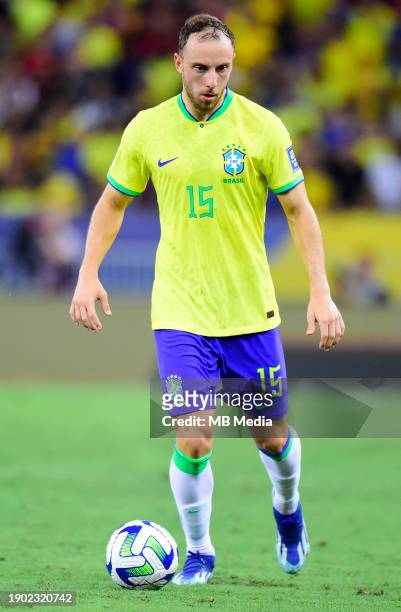 Carlos Augusto of Brazil in action during a FIFA World Cup 2026 Qualifier match between Brazil and Argentina at Maracana Stadium on November 21, 2023...