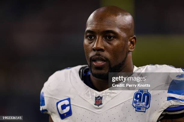 Charles Harris of the Detroit Lions looks on from the sideline during an NFL football game against the Dallas Cowboys at AT&T Stadium on December 30,...