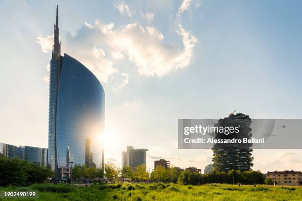 the skyline of porta nuova business district of milan - milan stock pictures, royalty-free photos & images