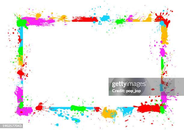 grunge frame landscape colored empty - vector illustration - rough border vector stock illustrations