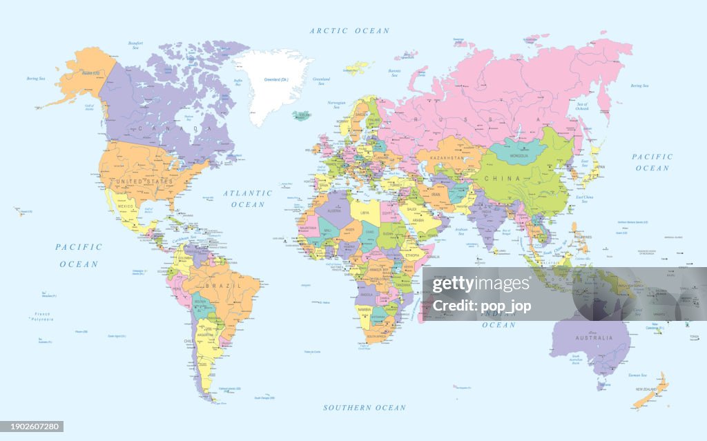 World Map - Highly Detailed Vector Map of the World.