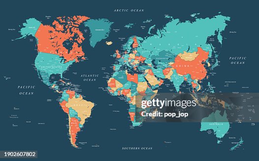 World Map Very Specific World Map Highly Detailed Vector Map Of The World High-Res Vector ...