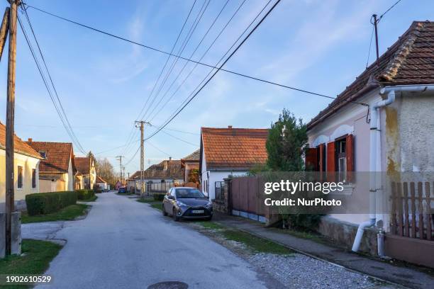 General view of the village streets is being seen in Bogacs, Hungary, on November 9, 2023.