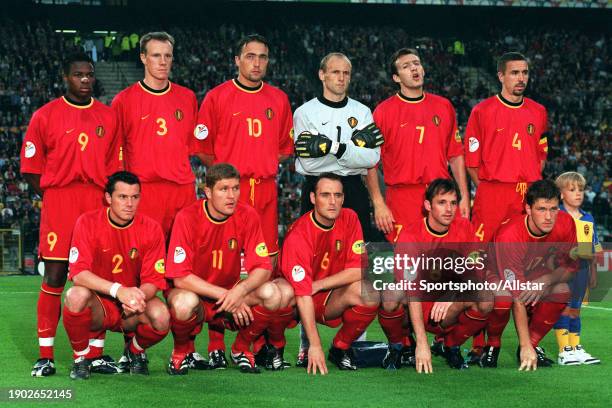 June 10: Belgium Team Group Emile Mpenza, Joos Valgaeren, Branko Strupar, Filip De Wilde, Marc Wilmots, Lorenzo Staelens, Eric Deflandre, Gert...