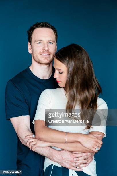 Actors Michael Fassbender and Alicia Vikander are photographed for New York Times on July 24, 2016 in New York City. PUBLISHED IMAGE.