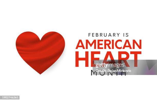stockillustraties, clipart, cartoons en iconen met american heart month card, banner design. vector - american heart month