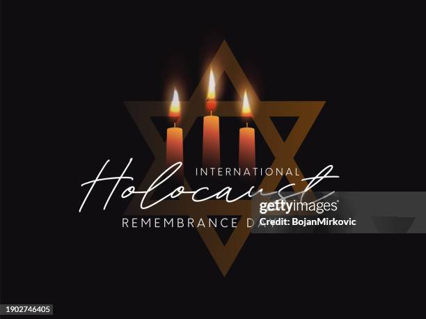 holocaust remembrance day card, banner design. vector - remembrance day icon stock illustrations