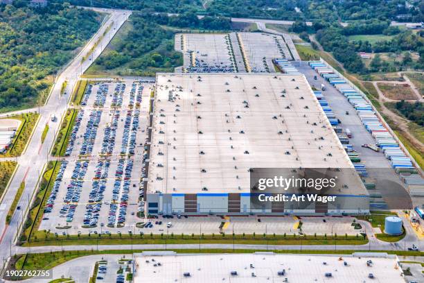 amazon dallas dal3 warehouse aerial - amazon brand name stock pictures, royalty-free photos & images