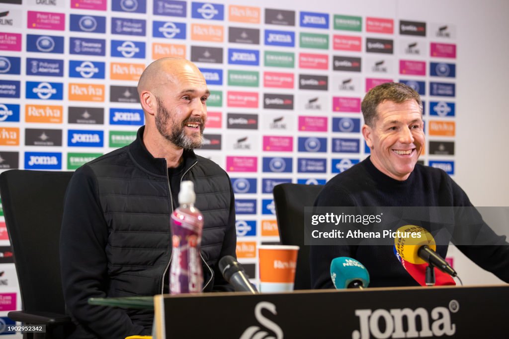 Swansea City AFC Training Session and Press Conference