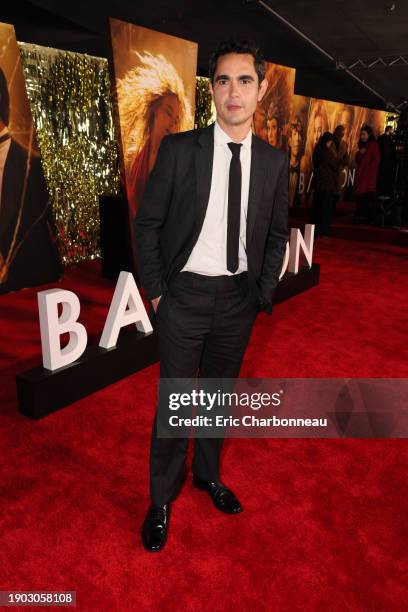 Max Minghella attends the Global Premiere Screening of Paramount Pictures' "Babylon" at the Academy Museum of Motion Pictures on December 15, 2022 in...