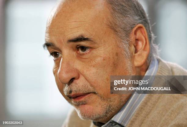 Moroccan writer residing in France Tahar Ben Jelloun speaks of his book "The Last Friend" which has been translated in German, during a talk show at...