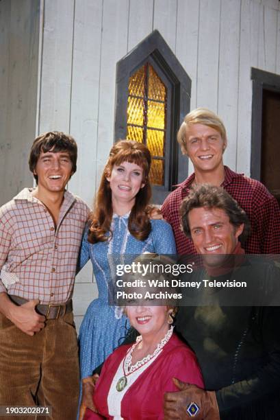 Los Angeles, CA Bobby Sherman, Bridget Hanley, David Soul, Joan Blondell, Robert Brown promotional photo for the ABC tv series 'Here Come The Brides'.