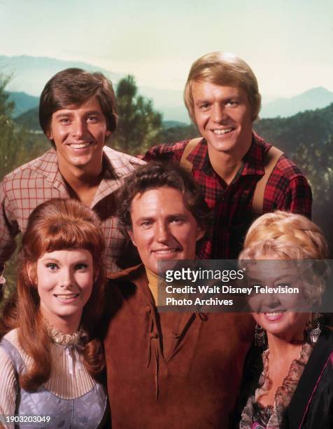 Los Angeles, CA Bobby Sherman, David Soul, Bridget Hanley, Robert Brown, Joan Blondell promotional photo for the ABC tv series 'Here Come The Brides'.