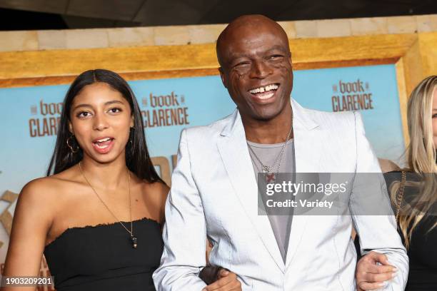 Lou Samuel and Seal at the Los Angeles premiere of "The Book of Clarence" held at the Academy Museum on January 5, 2024 in Los Angeles, California.