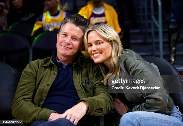 Billy Bush and Allison Wise attend the basketball game between the Memphis Grizzlies and Los Angeles Lakers at Crypto.com Arena on January 5, 2024 in...