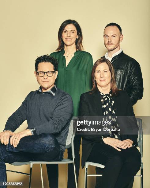 Abrams, Michelle Rejwan, Kathleen Kennedy and Chris Terrio of Star Wars: The Rise of Skywalker are photographed for New York Times on December 4,...