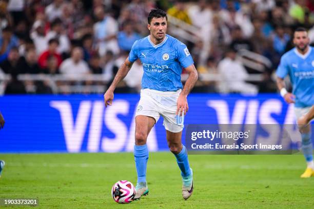 Rodrigo Cascante of Manchester City controls the ball during the FIFA Club World Cup Final match between Manchester City and Fluminense at King...