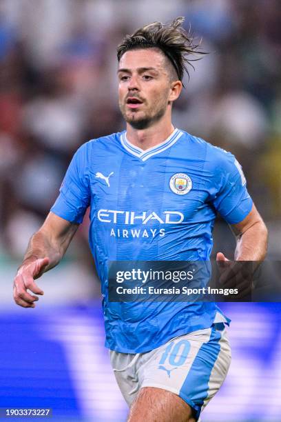 Jack Grealish of Manchester City runs in the field during the FIFA Club World Cup Final match between Manchester City and Fluminense at King Abdullah...