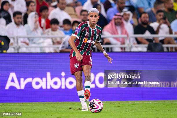 Alexsander da Costa of Fluminense passes the ball during the FIFA Club World Cup Final match between Manchester City and Fluminense at King Abdullah...