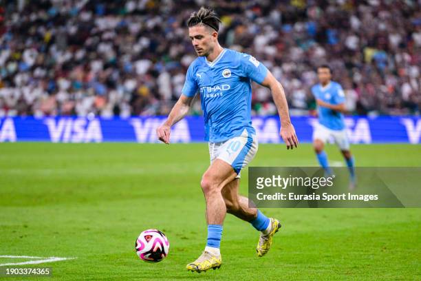 Jack Grealish of Manchester City in action during the FIFA Club World Cup Final match between Manchester City and Fluminense at King Abdullah Sports...