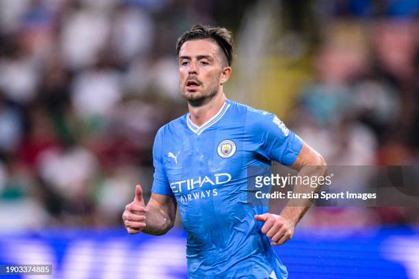 Jack Grealish of Manchester City runs in the field during the FIFA Club World Cup Final match between Manchester City and Fluminense at King Abdullah...