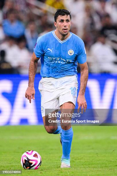 Rodrigo Cascante of Manchester City controls the ball during the FIFA Club World Cup Final match between Manchester City and Fluminense at King...