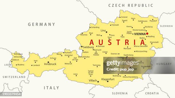 Austria Map Vector Colored Map Of Austria High Res Vector Graphic Austria Map Vector Colored Map Of Austria 