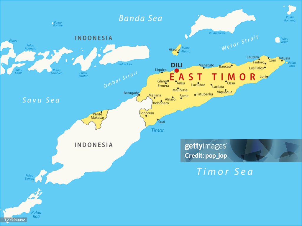 East Timor Map. Vector colored map of East Timor