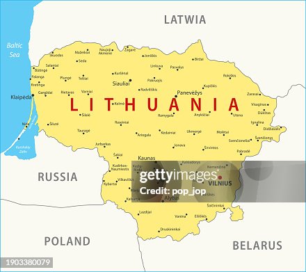 Lithuania Map. Vector colored map of Lithuania Lithuania Map. Vector colored map of Lithuania