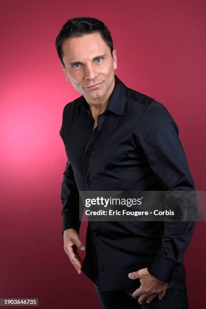 Singer Allan Theo poses during a portrait session in Paris, France on .