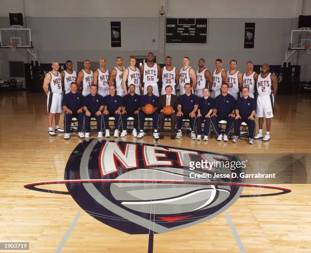 The New Jersey Nets poses for a team photo on April 1, 2003 in East Rutherford, New Jersey. NOTE TO USER: User expressly acknowledges and agrees...