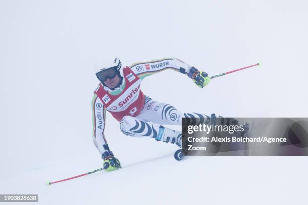 Alexander Schmid of Team Germany in action during the Audi FIS Alpine Ski World Cup Men's Giant Slalom on January 6, 2024 in Adelboden, Switzerland.