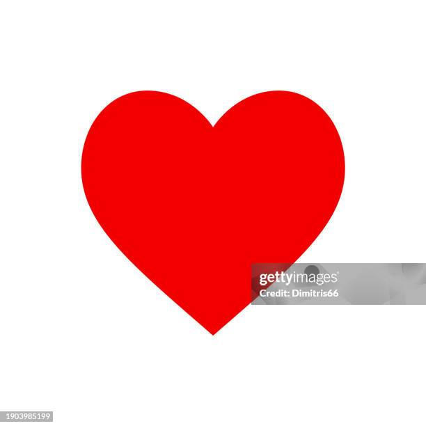 heart flat icon - love heart stock illustrations