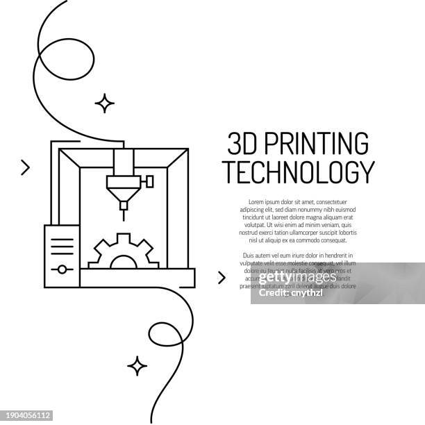 continuous line drawing of 3d printer icon. hand drawn symbol vector illustration. - continuous-learning-icon stock illustrations