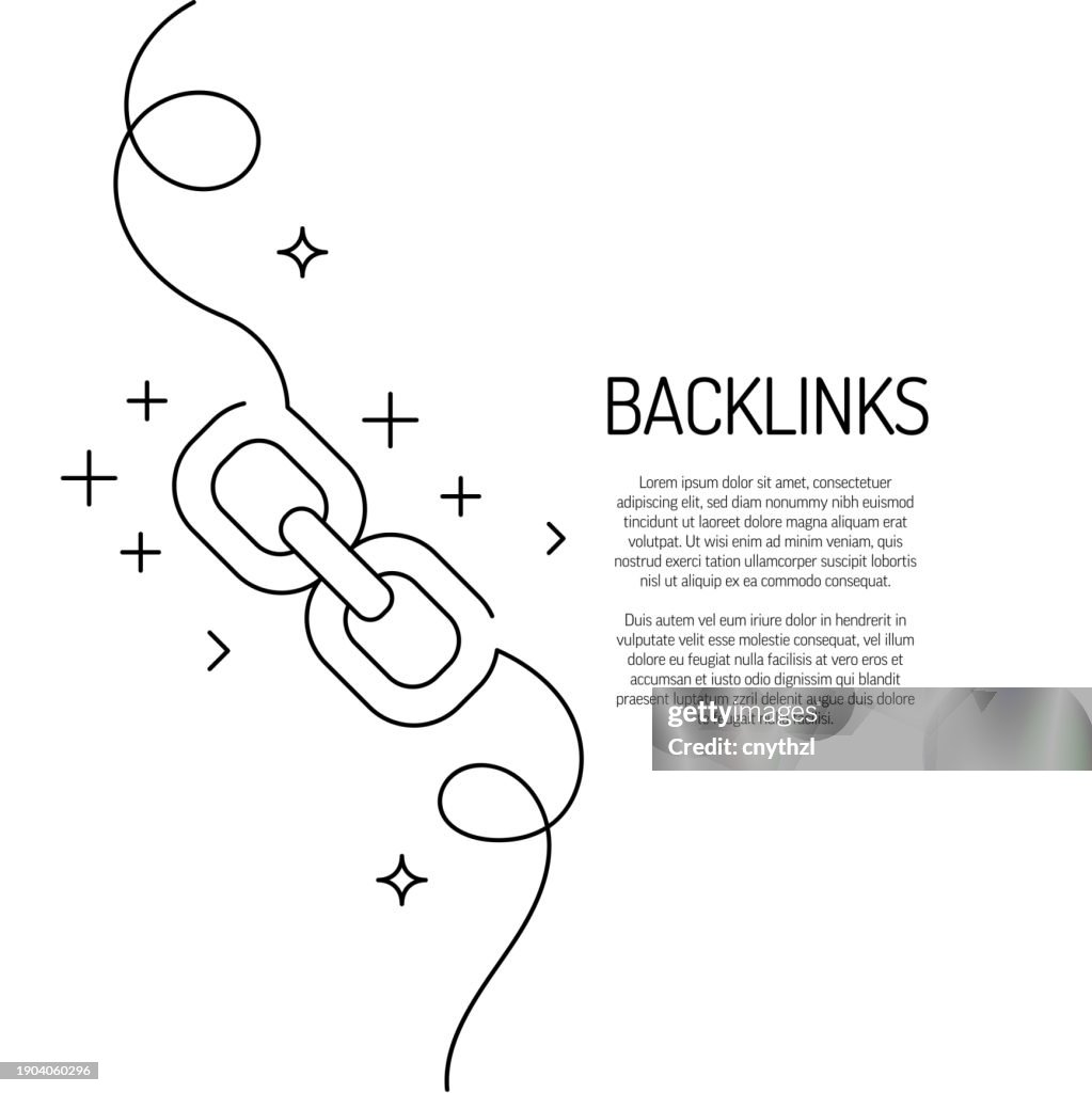 Continuous Line Drawing of Backlinks Icon. Hand Drawn Symbol Vector Illustration.