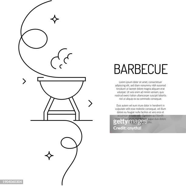continuous line drawing of barbecue icon. hand drawn symbol vector illustration. - backyard enjoyment stock illustrations