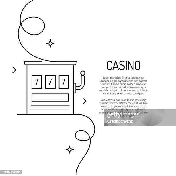 continuous line drawing of casino icon. hand drawn symbol vector illustration. - slot machine vector stock illustrations