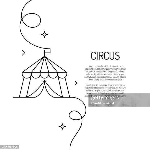illustrations, cliparts, dessins animés et icônes de dessin au trait continu de l’icône de cirque. illustration vectorielle de symbole dessiné à la main. - cabaret