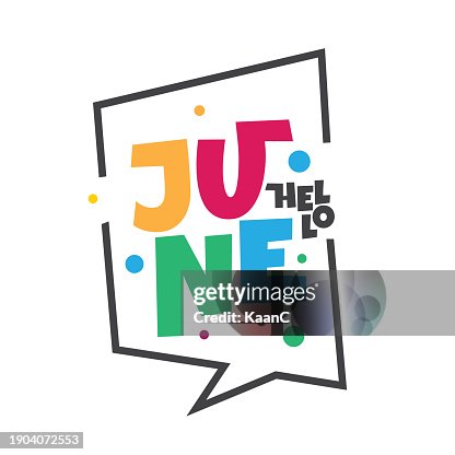 Hello June Menu Lettering Hello June Lettering Vector Stock Illustration June Abstract Lettering ...