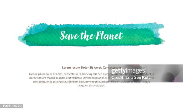 a vector design template related to environmental issues. it includes a watercolor-brushed highlighted title with save the planet written in the headline. - deforestation stock illustrations