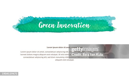 A vector design template related to environmental issues. It includes a watercolor-brushed highlighted title with Green Innovation written in the headline. A vector design template related to environmental issues. It includes a watercolor-brushed highlighted title with Green Innovation written in the headline.