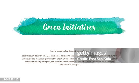 A vector design template related to environmental issues. It includes a watercolor-brushed highlighted title with Green Initiatives written in the headline. A vector design template related to environmental issues. It includes a watercolor-brushed highlighted title with Green Initiatives written in the headline.